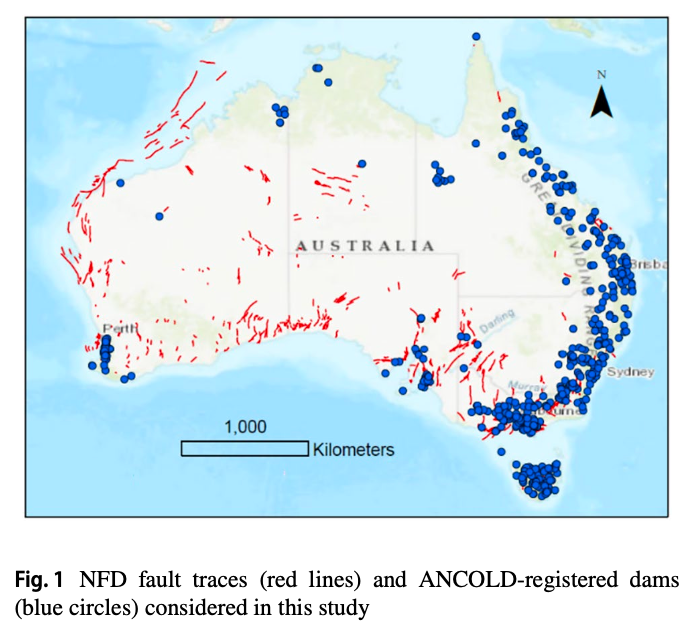 Map of Australia showing NFD fault.