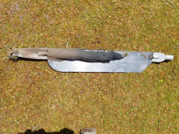 Soil core sample on a soil auger head.
