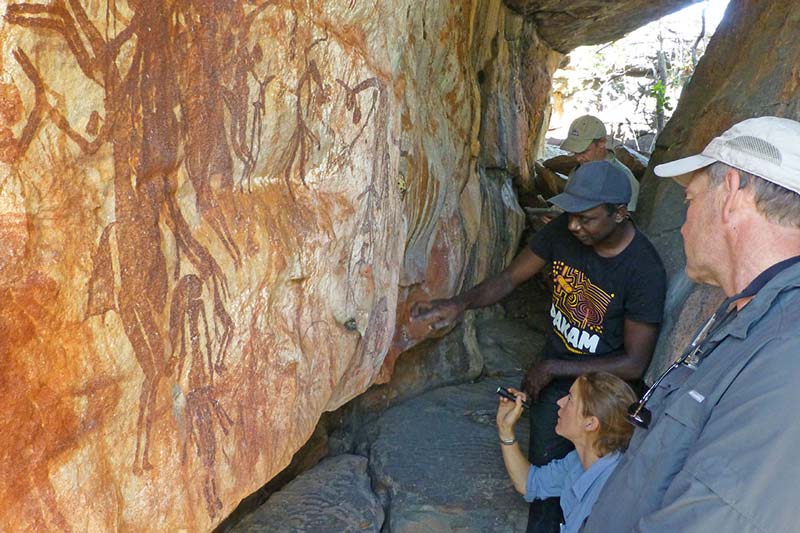 Recording rock art from a large rock shelter in the Kimberley
